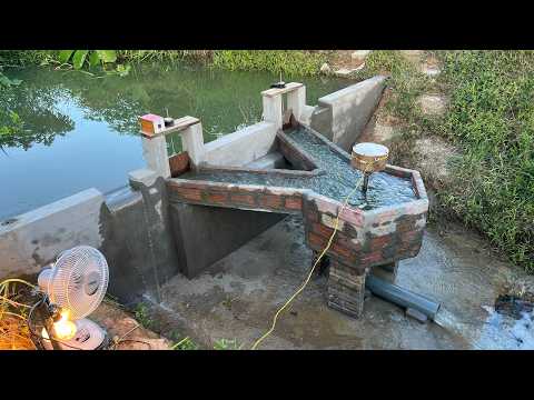 Building a mini hydroelectric dam with unique turbines