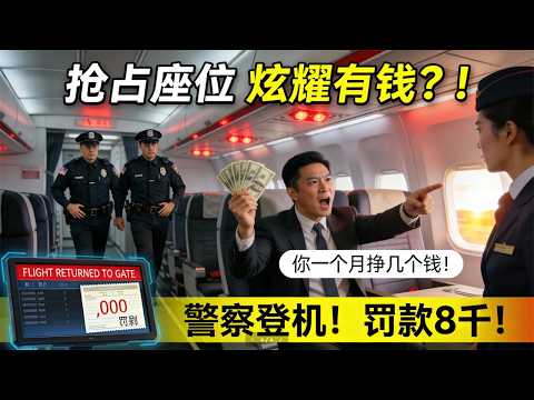 "中国男抢占达美舒适座怒吼'你一个月挣几个钱？'  机长当场掉头返航+警察登机！FAA罚$8000+达美5年拉黑！"