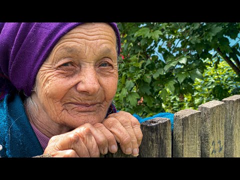 Life of a lonely 85 year old grandmother in a mountain village. Everyday life in the Carpathians