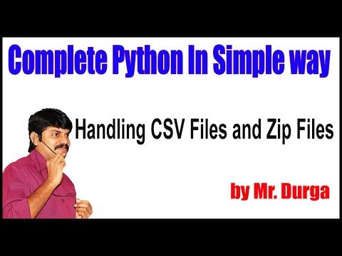 Python  Tutorials || Handling CSV Files and Zip Files || by Durga Sir
