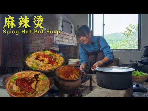 麻辣酸甜 粘乎乎裹满料的黏糊麻辣烫 ，麻酱超多！！比店里还香，简单煮一煮就可以了！【叫我阿霞Channel】