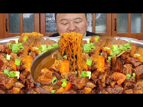 10 Pounds Of Beef Brisket, Aqiang Makes ”Spicy Beef Brisket Noodles”, Enjoyable Mukbang