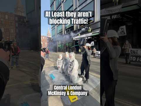 Extinction Rebellion in Central London Outside McKinsey & Company