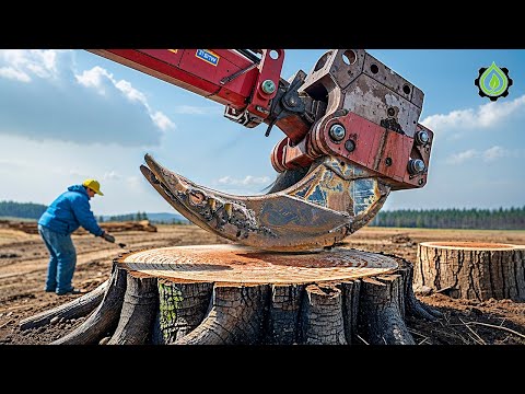 Extreme Dangerous Fastest Big Chainsaw Cutting Tree Machines | Monster Stump Removal Excavator #121