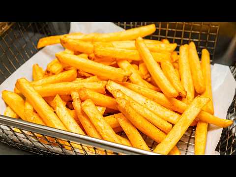 French fries at home in just 7 minutes without a deep fryer.  Crispy on the outside, soft on the ins