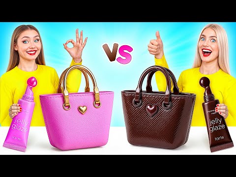 Real Food vs Chocolate Food Challenge with Wednesday Addams | Funny Challenges by Candy DO