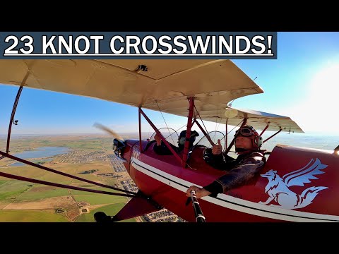Flying my Open Cockpit Airplane into Windy Wyoming for the first time.