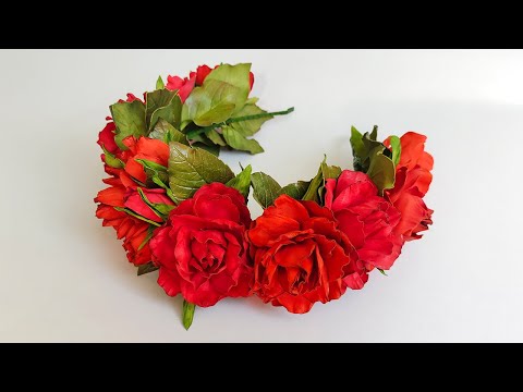 Объемный ободок роз из фоамирана/DIY/Bezel of roses from foamiran