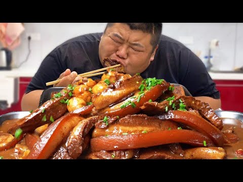 10斤猪五花做“把子肉”，猴哥各种配菜一锅出，来碗米饭太过瘾了！【胖猴仔】