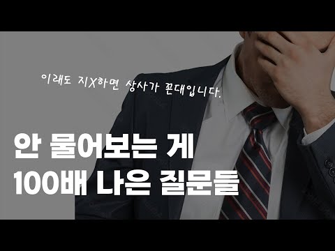 질문에서 묻어나는 그 사람의 수준｜상사에게 질문하는 것이 스트레스라면 필수시청｜대기업 12년차 차장의 현실적인 조언｜신입사원 꿀팁