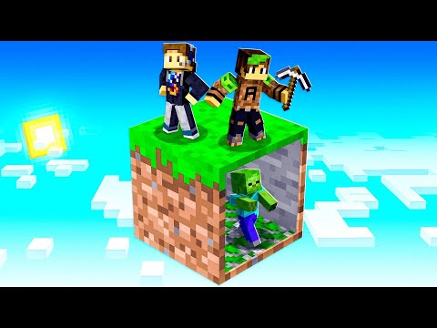 Shrinking My Friends On One Block in Minecraft