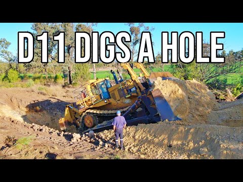 Big D11 Bulldozer Digs A BIG Hole!!