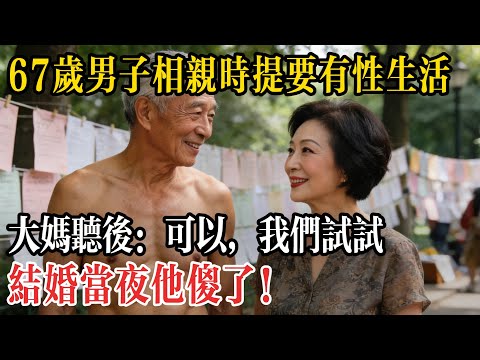 67歲男子相親時提要有性生活，大媽聽後：可以，我們試試,結婚當夜他傻了