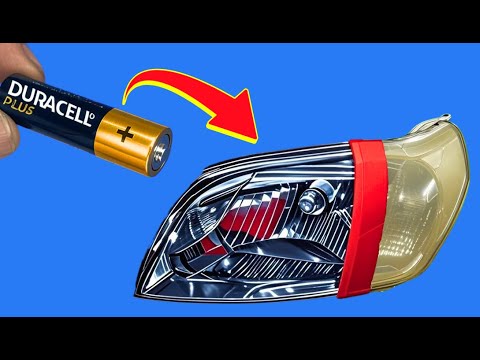 Restore Old Headlights to NEW in 5 Minute Using Old Batteries! Unbelievable 😱