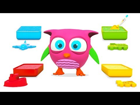 Совенок Хоп Хоп играет в разноцветный песок - Развивающие мультики для малышей @OwletHophop