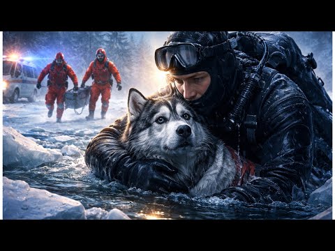 Abandoned Husky Sinks Under Ice on Christmas Night | Emotional Ice Rescue Story