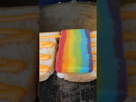 치즈 늘어나는 거 보고만 있어도 힐링되는 레인보우 치즈 크레페 #oddlysatisfying #food