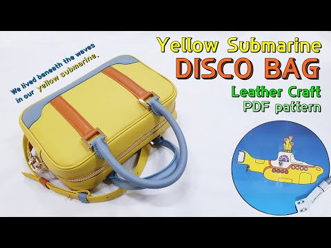 [Leather craft] "DISCO BAG" "Square bag" Free PDF pattern / Yellow Submarine 💛