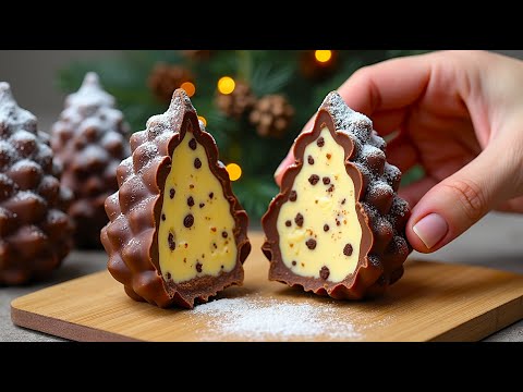 🎄 Weihnachtsdessert in 10 Minuten! Nur drei Zutaten und Schokolade! Kein Backen!