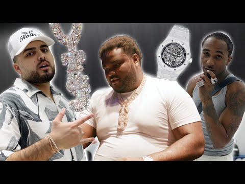 @Tee Grizzley Takes Delivery of New Custom Pendant! & @Loe Shimmy Stops By Haimov Jewelers 🦅