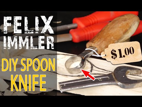 From an old Wrench into a Spoon Carving Knife (Scorp)  /  Hand Tool Transformation, for everyone!!