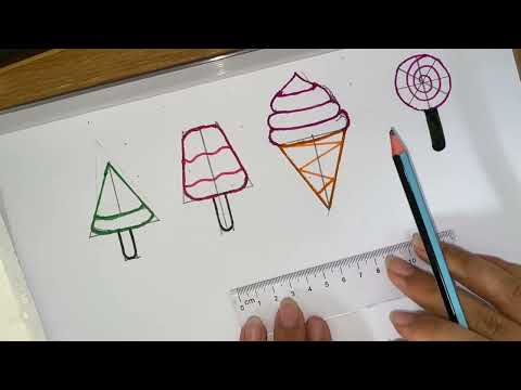 Instructions on how to draw an ice cream cone p3