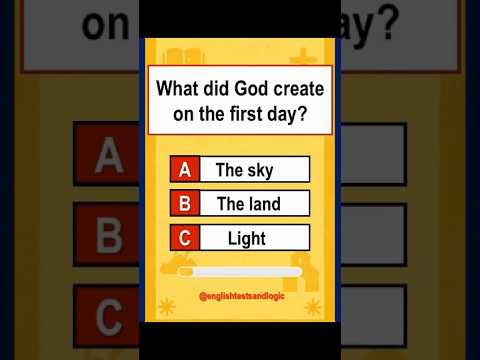 What Did God Create on the First Day? #shorts #quiz #biblequiz #bibletrivia