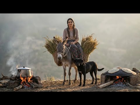 Village Life In Iran: Amazing Bread Baking & Donkey Riding By A Girl