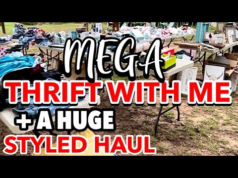 A MASSIVE THRIFTING TRIP! THRIFT WITH ME + SEE MY HUGE (STYLED) THRIFT HAUL