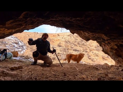 I turned a cave into a warm and safe shelter, a winter camp.