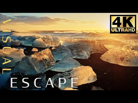 ICELAND Iceberg Ocean in 4K - 60 minutes of peaceful music and visuals