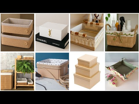 افكار💡عندك علب كرتون اصنعي منظمات وديكورات لبيتك  recyclage des cartons #diy  DIY rangement#storage