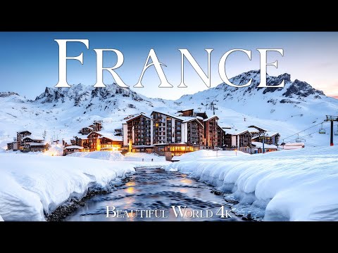 France 4K | Winter Escape to French Alpine Ski Resorts and White Mountain Slopes