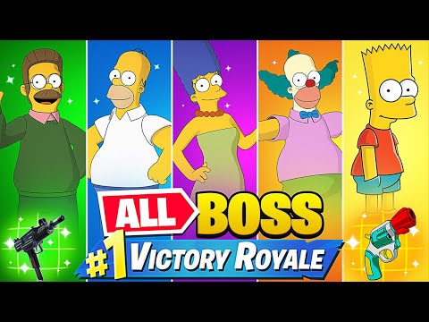 Winning With *EVERY* SIMPSONS BOSS in Fortnite!