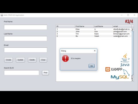 Java GUI crud with MYSQL Database XAMPP #2 - Create Read Update Delete  -  SELECT