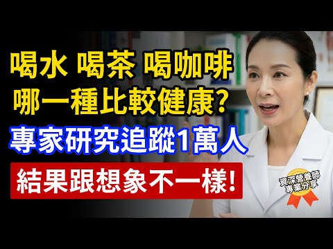 喝茶、喝水、喝咖啡，哪一種比較健康？科學家追蹤分析一萬人的健檢資料，結果跟想像不太一樣！