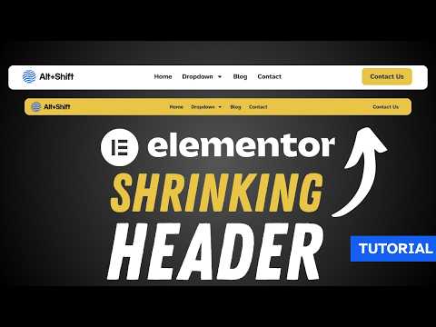 Elementor Shrinking Sticky Header Tutorial 2025 – Easy Step By Step No Plugin