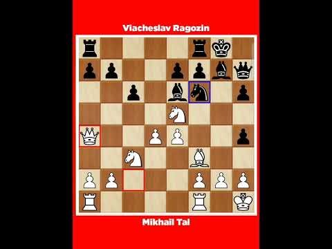 Mikhail Tal vs Viacheslav Ragozin √ Ch URS Leningrad Russia, 1956.