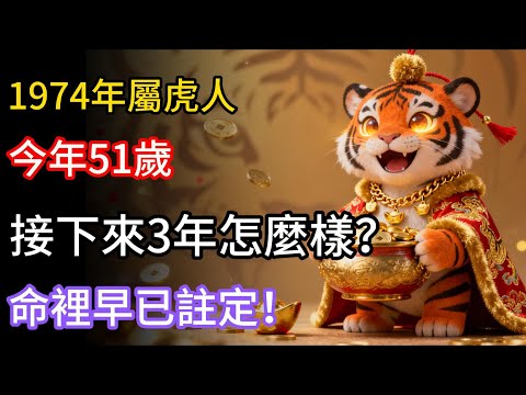 1974年屬虎人，今年51歲，接下來3年怎麼樣？命裡早已註定！ #屬虎 #1974屬虎  #屬虎運勢 #命理   #財運 #轉運 #45歲 #風水#2025年生肖虎運勢 #2025年生肖虎運程