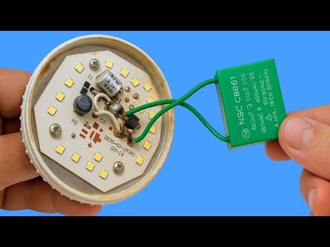 Put a FAN CAPACITOR Inside a Broken LED Bulb and Watch Free Channels! 📡