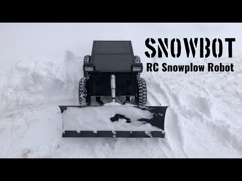 Plowing my driveway with my snowplow robot