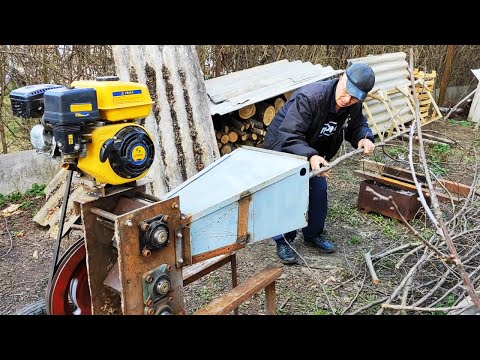 САМОДЕЛЬНЫЙ ИЗМЕЛЬЧИТЕЛЬ ВЕТОК, дробилка веток, подрібнювач гілок / Wood chipper & Log splitter