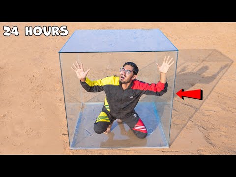 24 Hours in Glass Box Challenge😱 | Will I Survive?