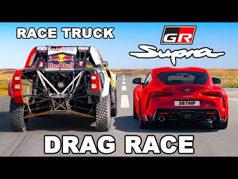 Dakar Rally Pick-up Truck v GR Supra: DRAG RACE
