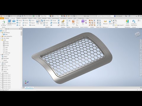 Inventor 2020 Tutorial #115  | 3D Surface ,Project  surface & Modeling Advanced