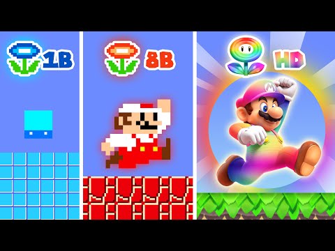 RAINBOW FULL HD ! Super Mario Bros. But 1-BIT vs 8-BIT vs 32-BIT vs HD Full Challenge! | ADN Game