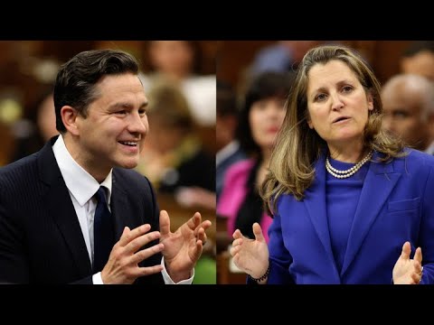 CAUGHT ON CAMERA: Freeland refuses to answer Poilievre’s question on capital gains tax