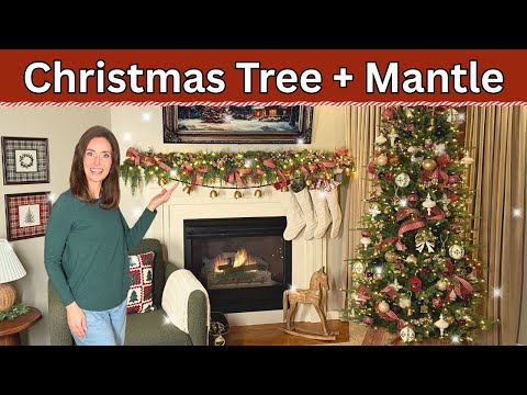 Christmas Tree & Mantle Decor 2025 | Cozy Holiday Decor Decorate With Me