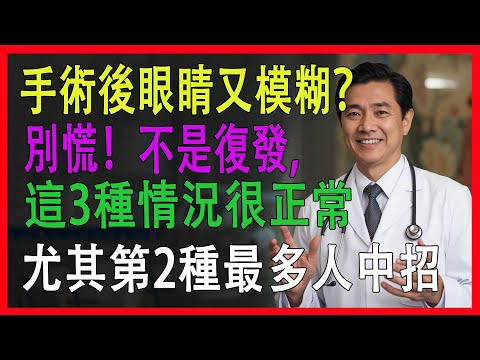 手術後眼睛又模糊？別慌！不是復發,眼科主任揭秘這3種情況很正常,尤其第2種最多人中招