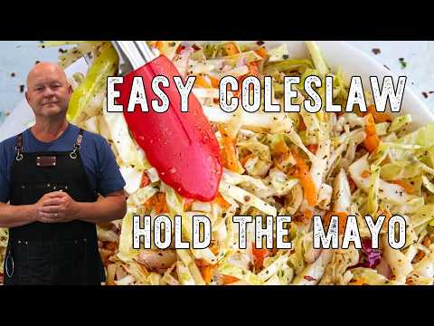 Tangy Vinegar Coleslaw Recipe (No Mayo Coleslaw!)